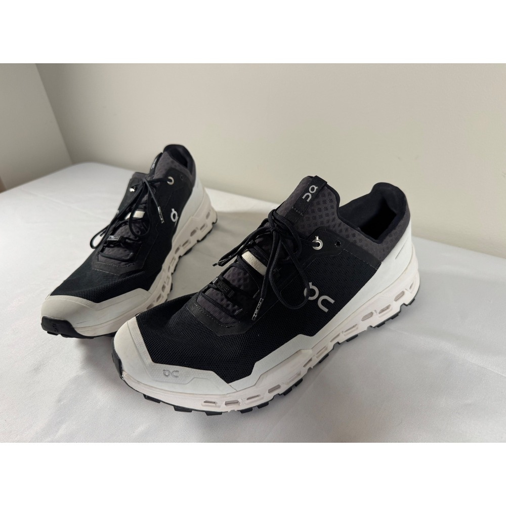 On Cloudultra Mens Black White Trail Running Shoes 44.99543 Size 13